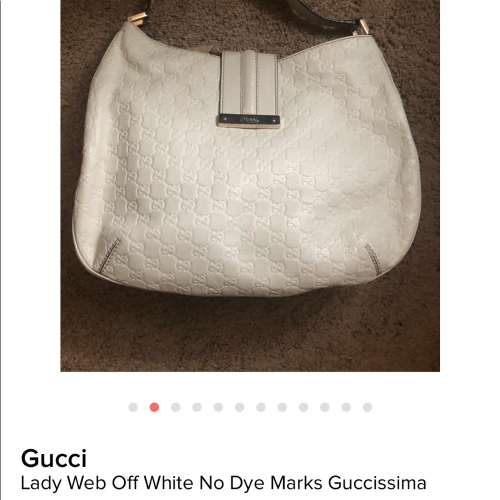 Lady Web Off White Guccissima Leather Hobo
